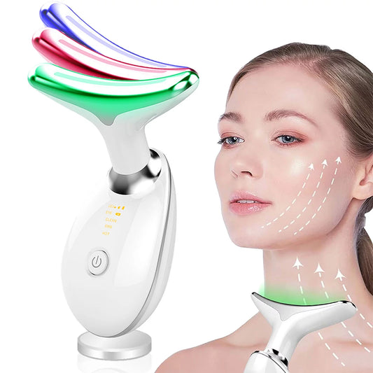 Red Light Therapy for Face, 3-In-1 Firming Removal Facial Massager LED Face Skin Rejuvenation for Face & Neck Beauty Device anti Skin Care Tools for Skin Care, White