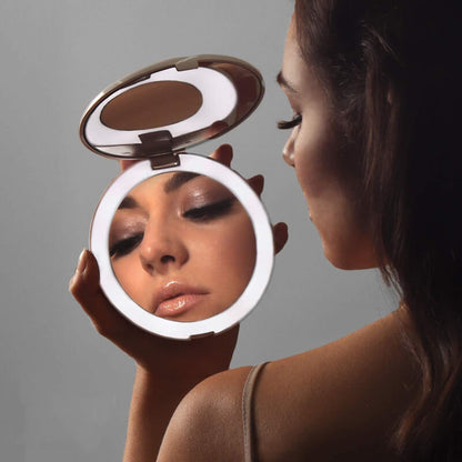 MiraGlow - Hand Held Rechargeable Led Makeup Mirror With 5x Magnification